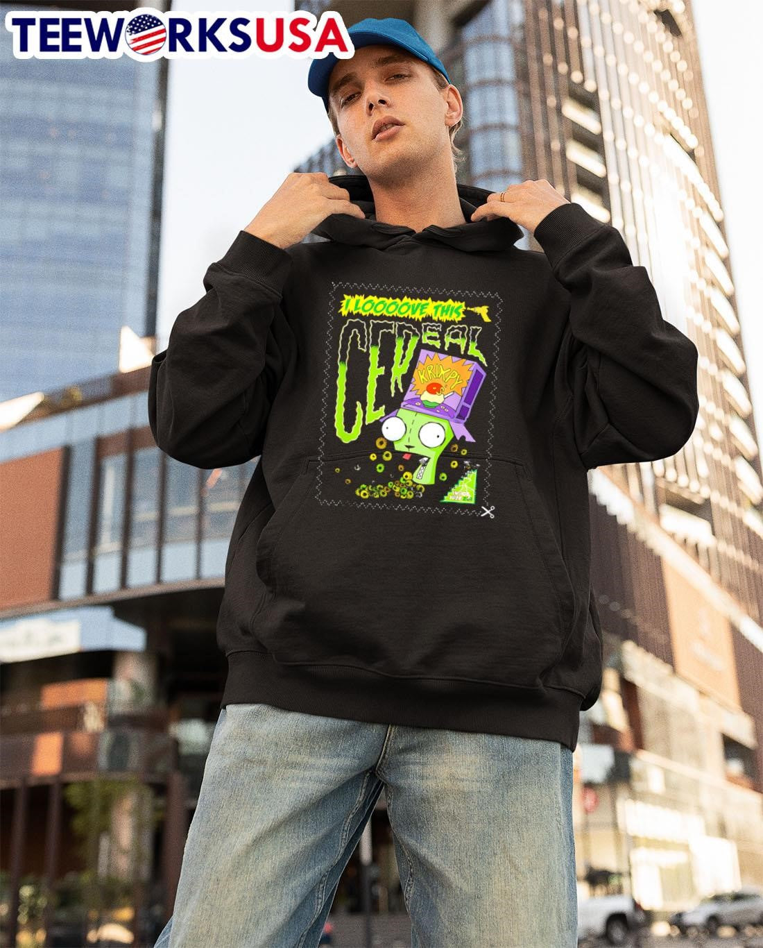 I Loooove This Cereal Krixpy - Adult & Kids T-Shirts, Sweatshirts & Hoodies apparel design preview 3
