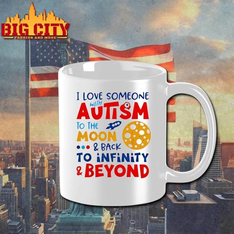I Love Someone With Autism To Be Moon And Back - Adult & Kids T-Shirts, Sweatshirts & Hoodies apparel design preview 3