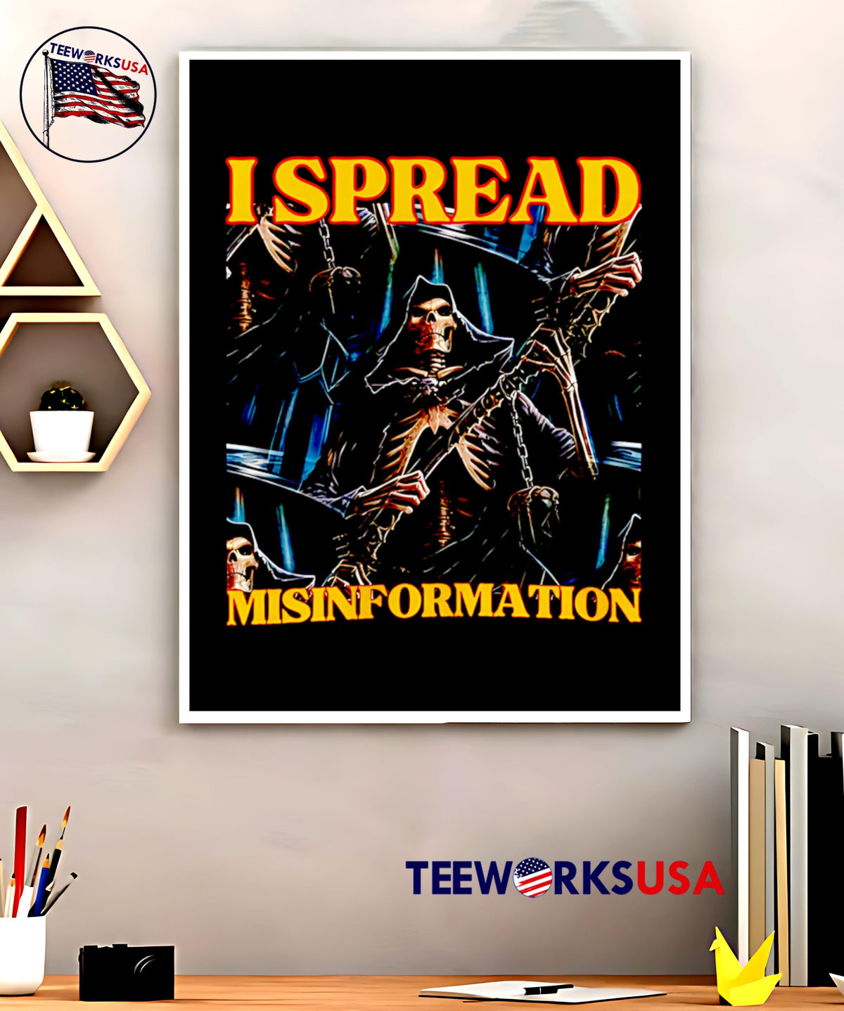 I Spread Misinformation Skeleton graphic - Adult & Kids T-Shirts, Sweatshirts & Hoodies apparel design preview 5