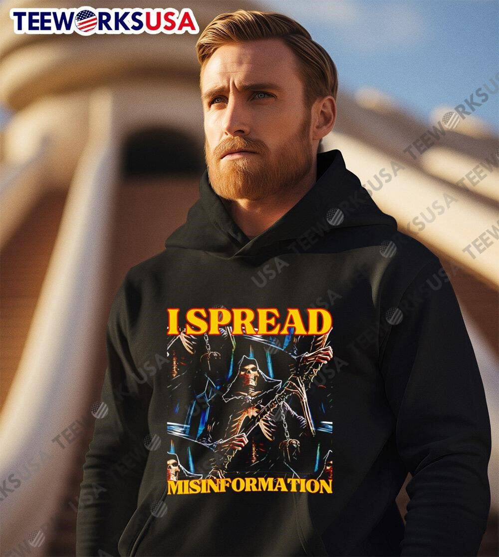 I Spread Misinformation Skeleton graphic - Adult & Kids T-Shirts, Sweatshirts & Hoodies apparel design preview 3