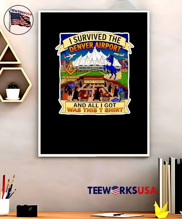 I Survived The Denver Airport New World Secret - Adult & Kids T-Shirts, Sweatshirts & Hoodies apparel design preview 5