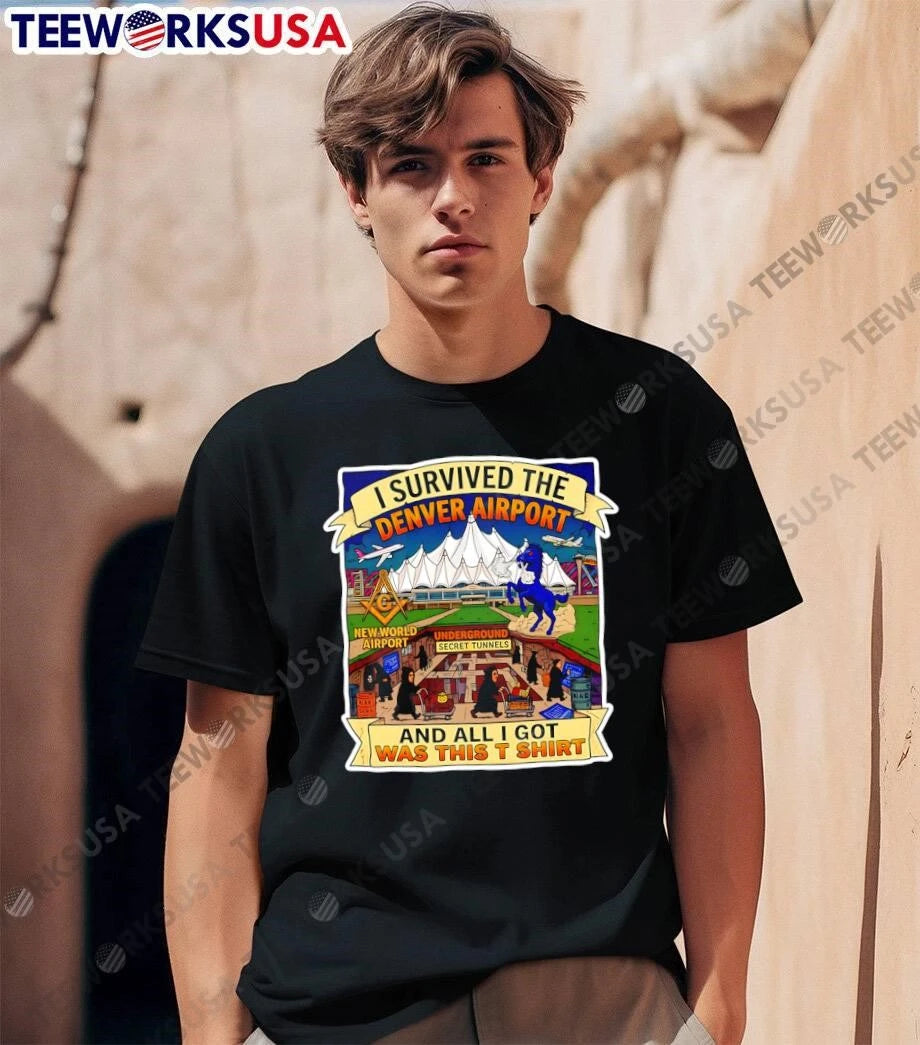 I Survived The Denver Airport New World Secret - Adult & Kids T-Shirts, Sweatshirts & Hoodies apparel design preview 1