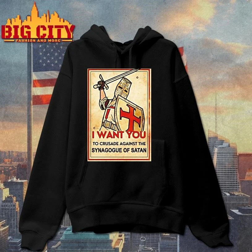 I Want You To Crusade Against The Synagogue Of Satan - Adult & Kids T-Shirts, Sweatshirts & Hoodies apparel design preview 2