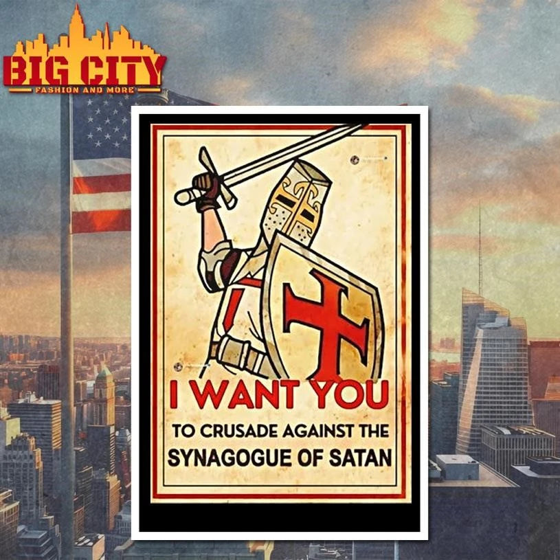 I Want You To Crusade Against The Synagogue Of Satan - Adult & Kids T-Shirts, Sweatshirts & Hoodies apparel design preview 4