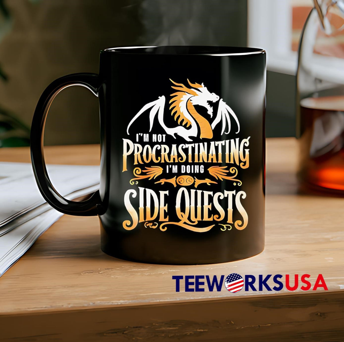 I am not procrastinating I'm doing side quests Dragon - Adult & Kids T-Shirts, Sweatshirts & Hoodies apparel design preview 2