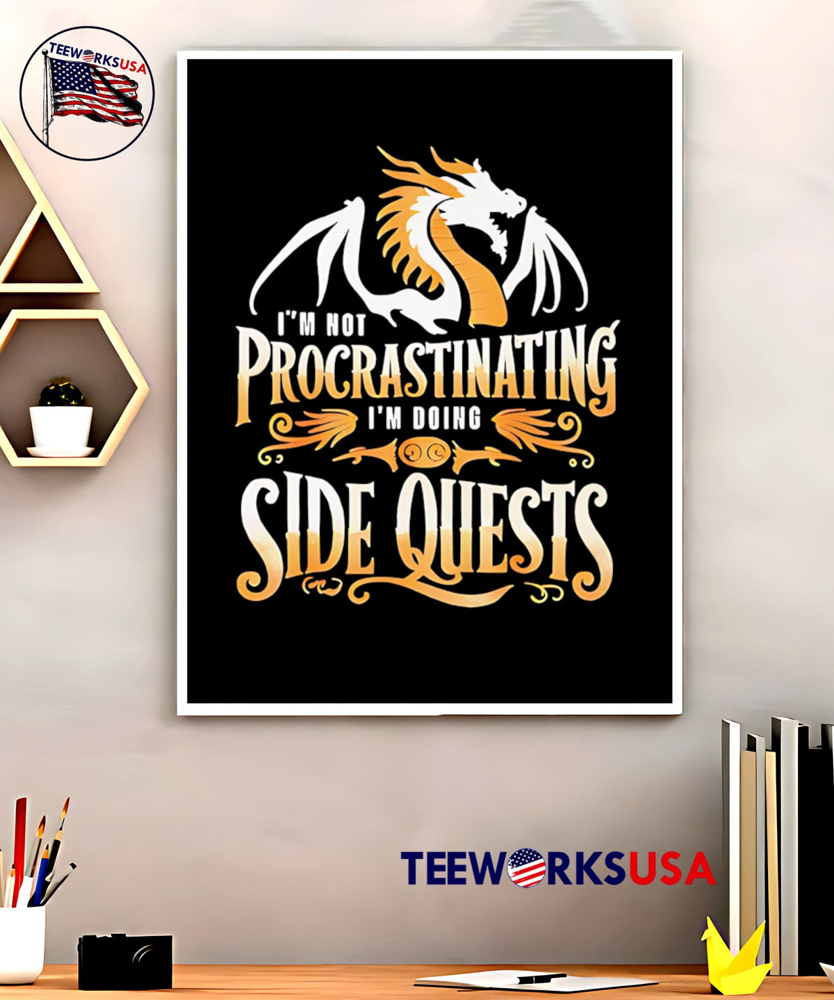 I am not procrastinating I'm doing side quests Dragon - Adult & Kids T-Shirts, Sweatshirts & Hoodies apparel design preview 5