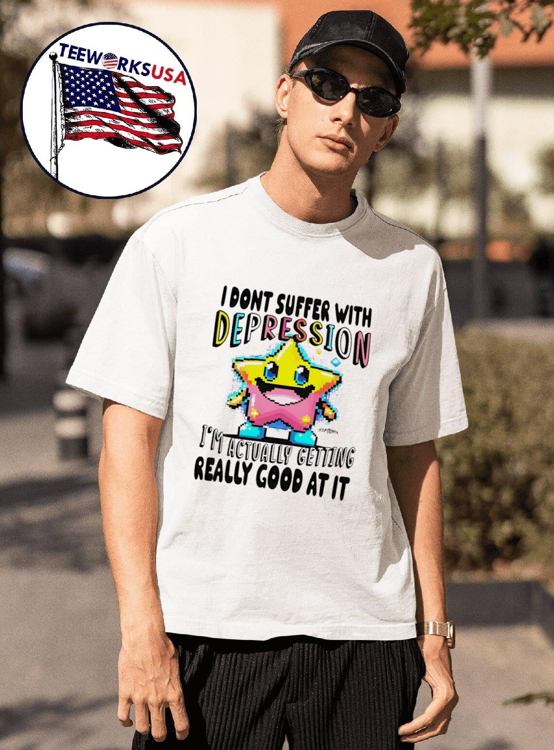 I don't suffer with depression I'm actually getting - Adult & Kids T-Shirts, Sweatshirts & Hoodies apparel design preview 1
