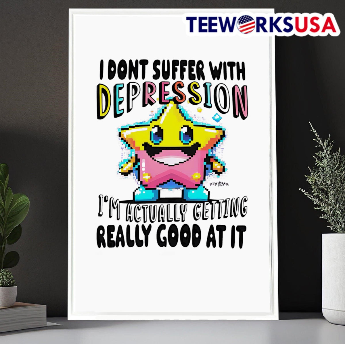 I don't suffer with depression I'm actually getting - Adult & Kids T-Shirts, Sweatshirts & Hoodies apparel design preview 6