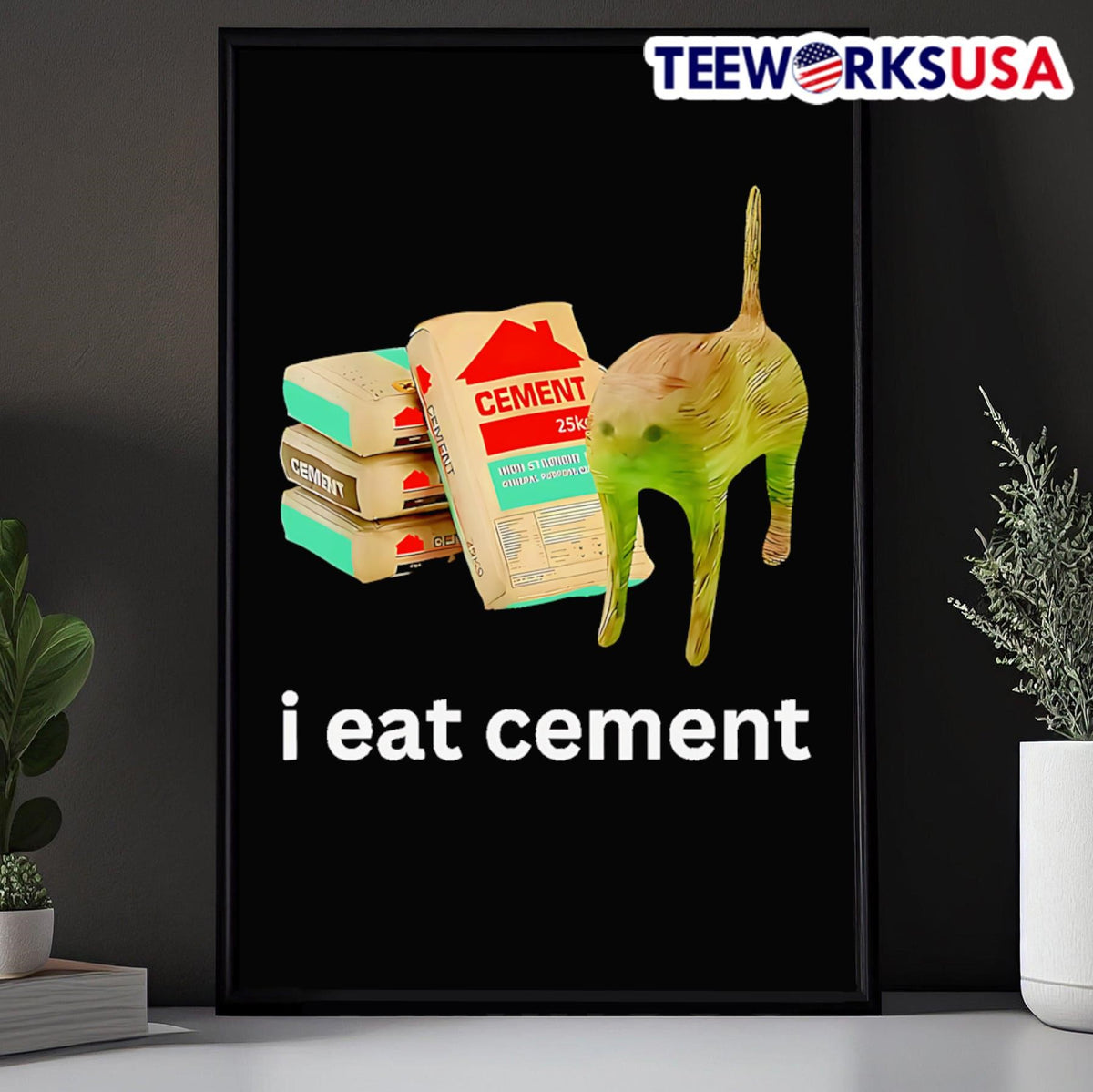 I eat cement cat graphic - Adult & Kids T-Shirts, Sweatshirts & Hoodies apparel design preview 5