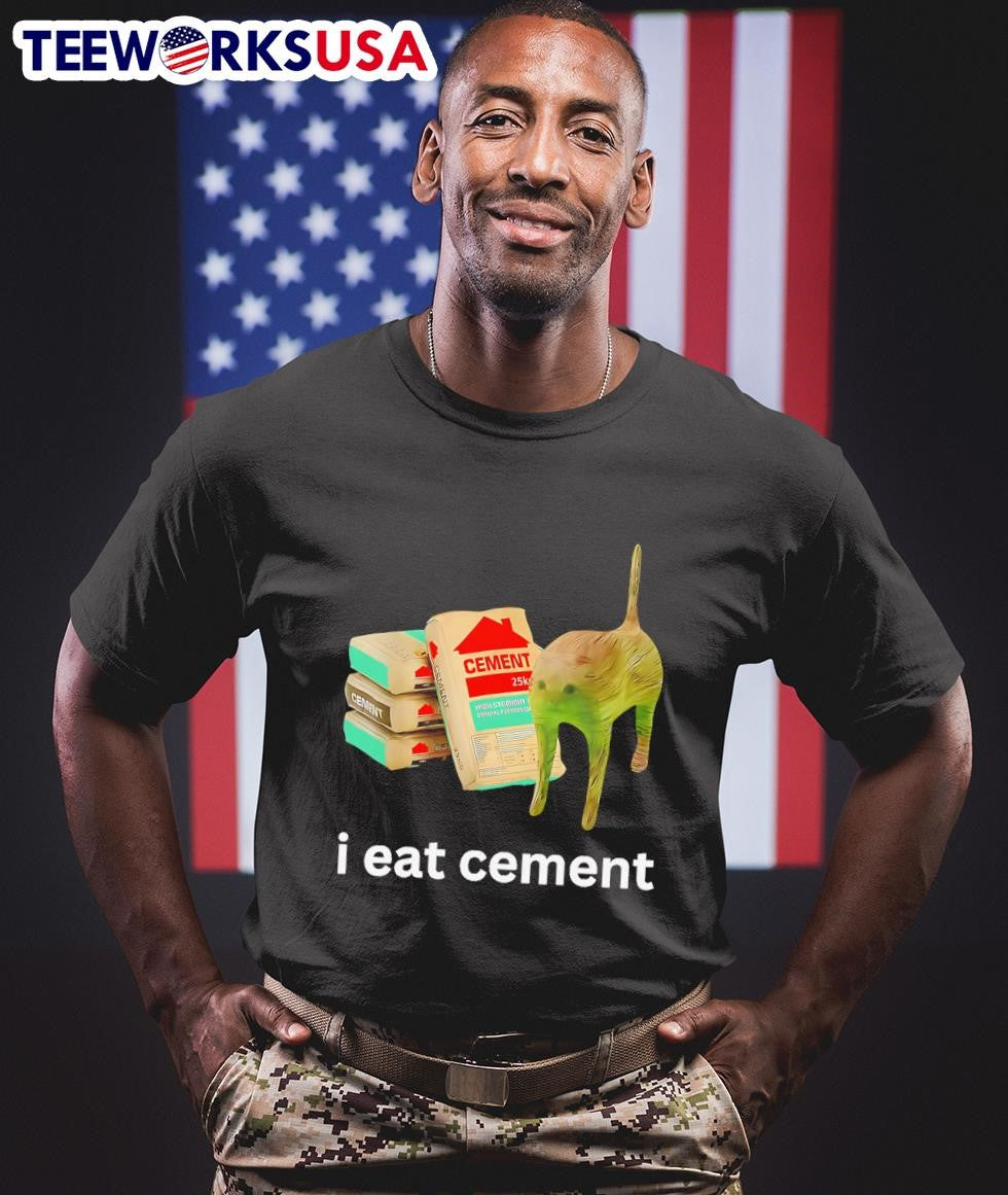 I eat cement cat graphic - Adult & Kids T-Shirts, Sweatshirts & Hoodies apparel design preview 1
