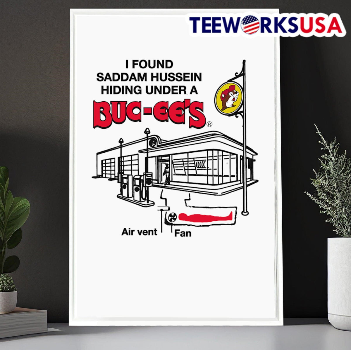 I found Saddam Hussein hiding under a Buc-ee's - Adult & Kids T-Shirts, Sweatshirts & Hoodies apparel design preview 6
