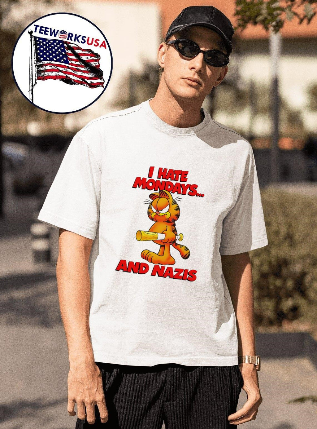 I hate Mondays and Nazis - Adult & Kids T-Shirts, Sweatshirts & Hoodies apparel design preview 1