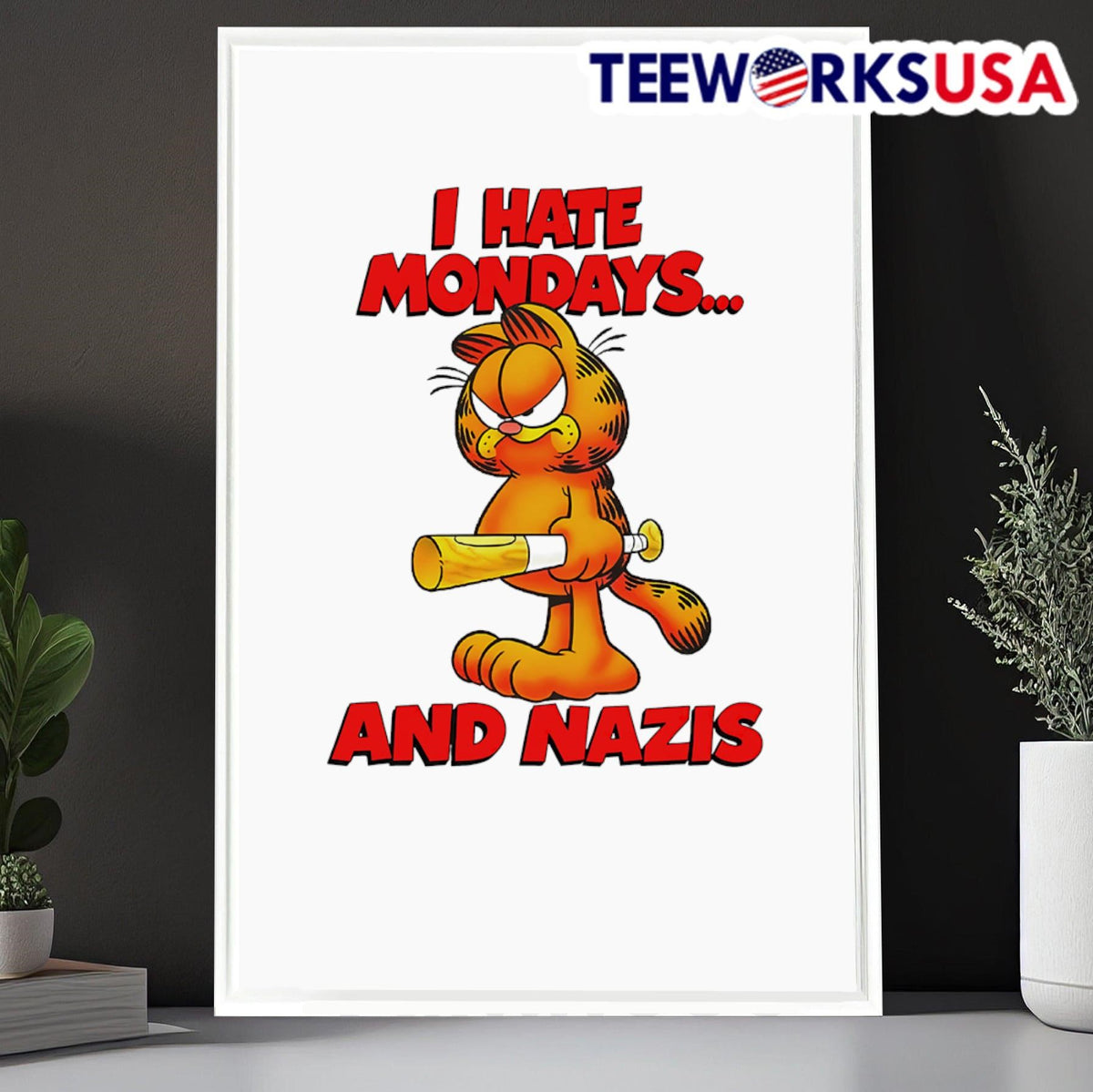 I hate Mondays and Nazis - Adult & Kids T-Shirts, Sweatshirts & Hoodies apparel design preview 6
