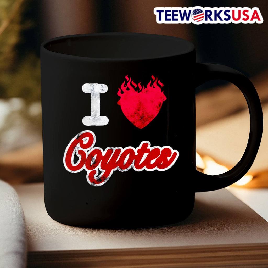 I love Coyotes flame - Adult & Kids T-Shirts, Sweatshirts & Hoodies apparel design preview 3