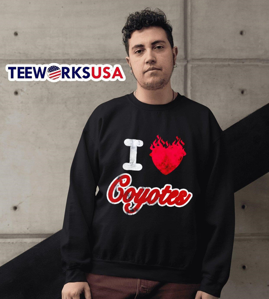 I love Coyotes flame - Adult & Kids T-Shirts, Sweatshirts & Hoodies apparel design preview 6