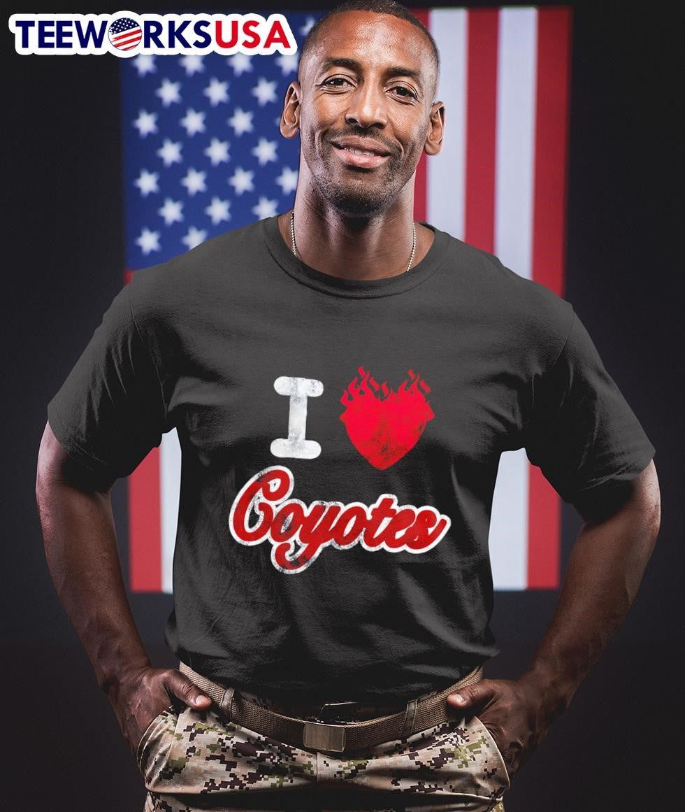 I love Coyotes flame - Adult & Kids T-Shirts, Sweatshirts & Hoodies apparel design preview 1
