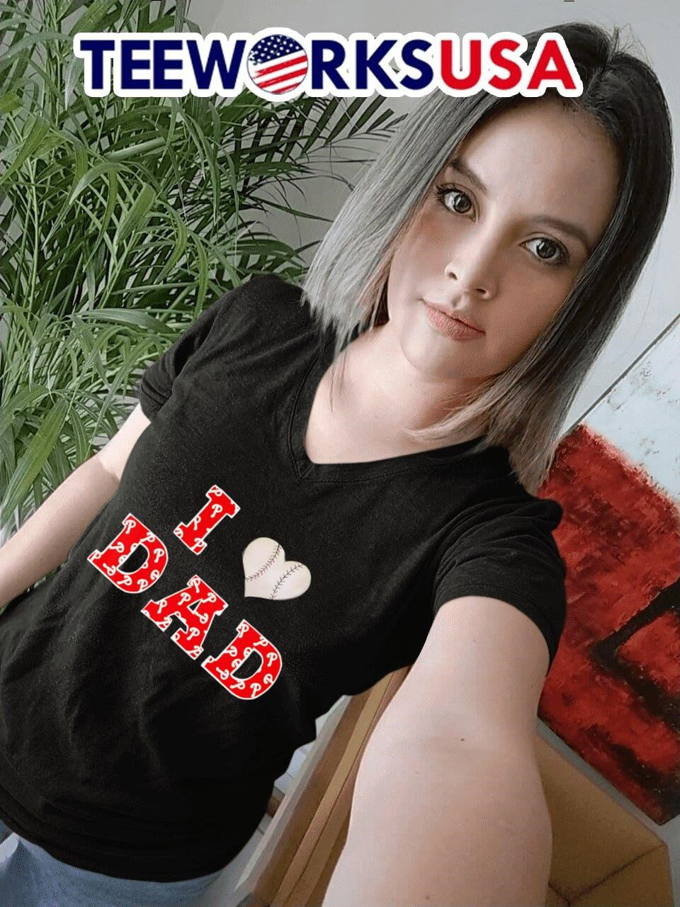I love dad Philadelphia Phillies baseball - Adult & Kids T-Shirts, Sweatshirts & Hoodies apparel design preview 7