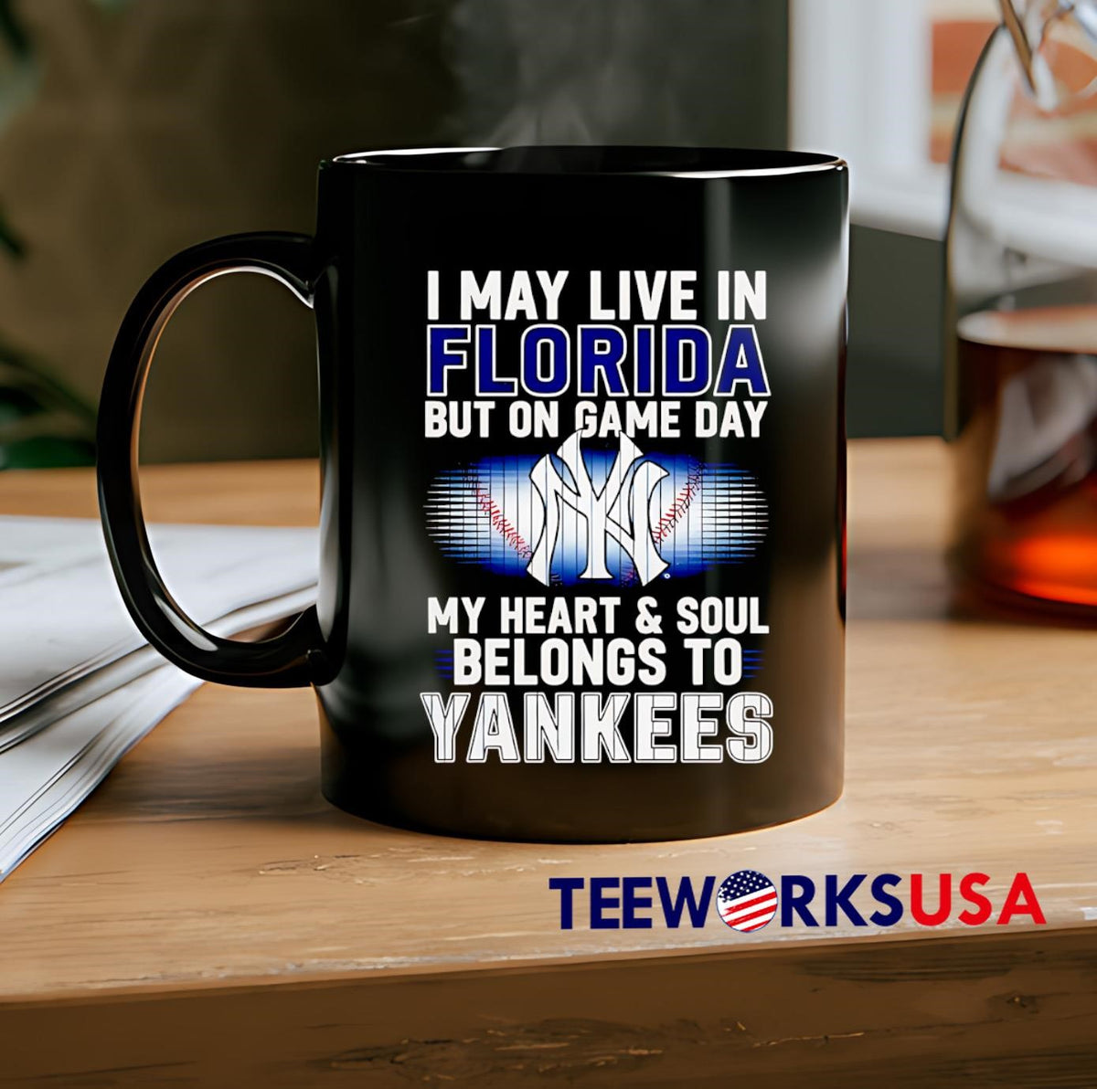 I may live in Florida but on game day my heart and - Adult & Kids T-Shirts, Sweatshirts & Hoodies apparel design preview 2