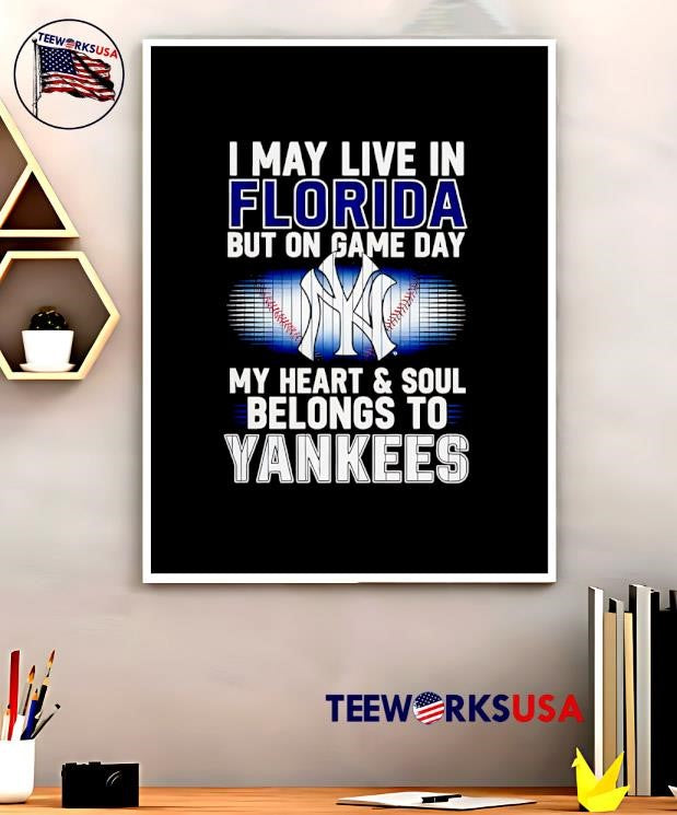 I may live in Florida but on game day my heart and - Adult & Kids T-Shirts, Sweatshirts & Hoodies apparel design preview 5