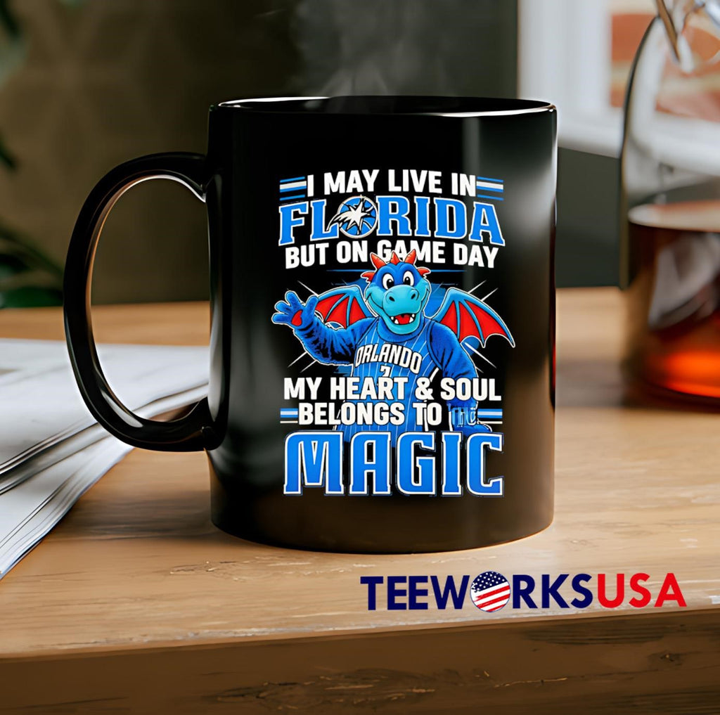 I may live in Florida but on game day my heart and - Adult & Kids T-Shirts, Sweatshirts & Hoodies apparel design preview 2