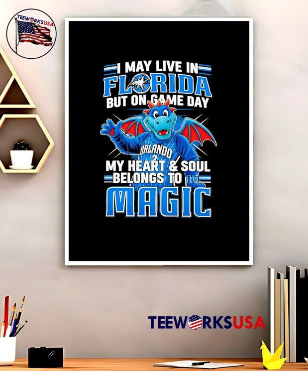 I may live in Florida but on game day my heart and - Adult & Kids T-Shirts, Sweatshirts & Hoodies apparel design preview 5