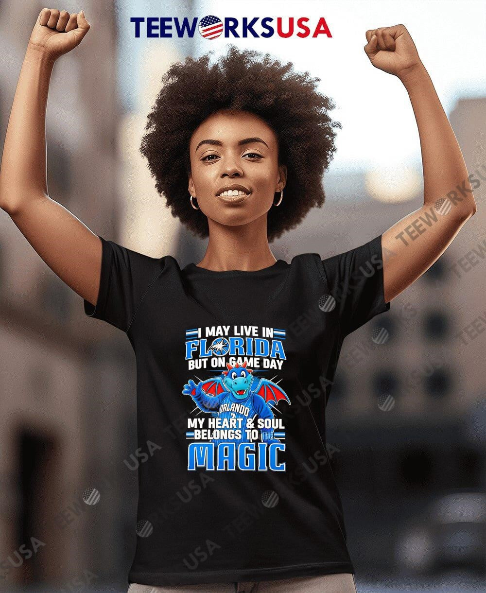 I may live in Florida but on game day my heart and - Adult & Kids T-Shirts, Sweatshirts & Hoodies apparel design preview 8