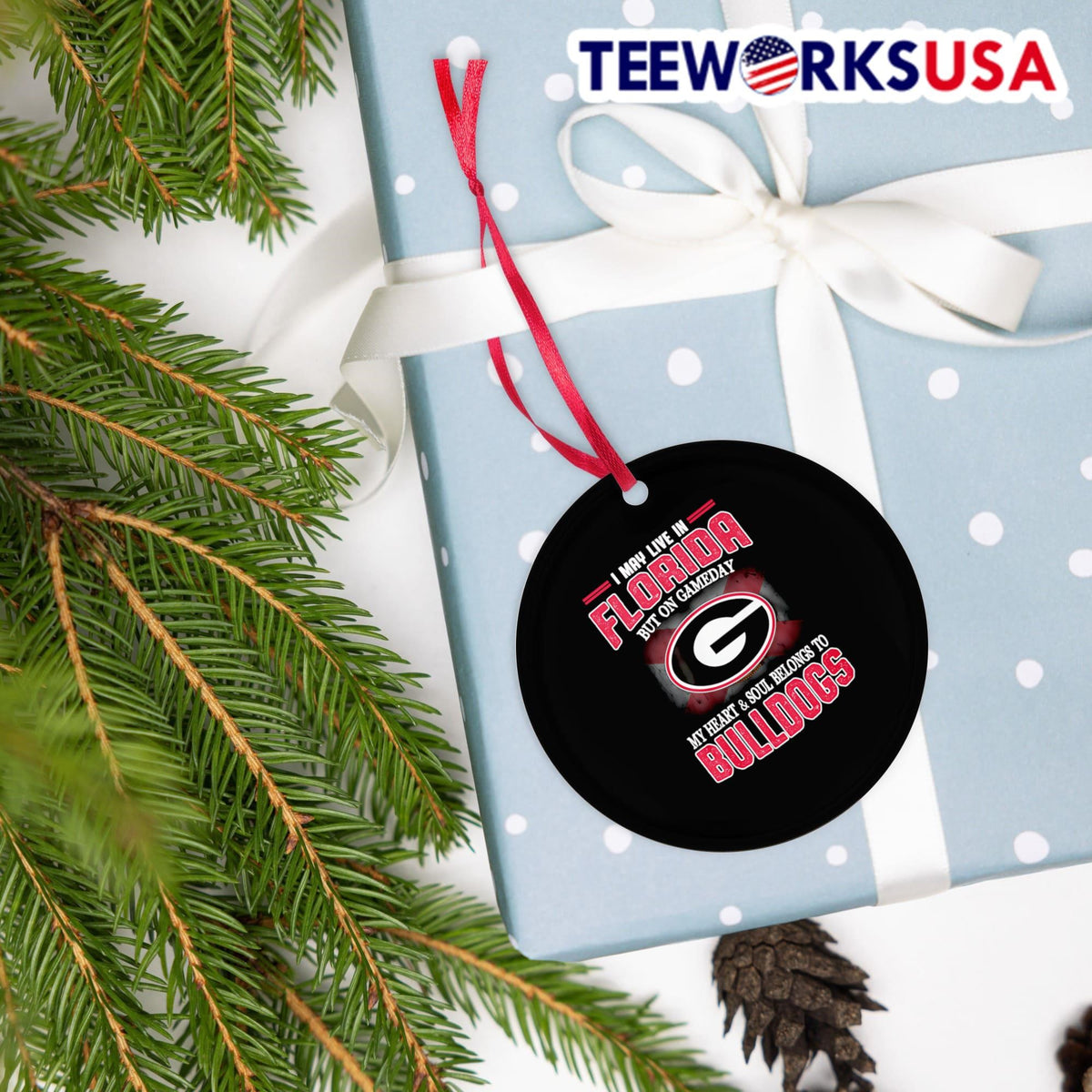 I may live in Florida but on gameday my heart and - Adult & Kids T-Shirts, Sweatshirts & Hoodies apparel design preview 4