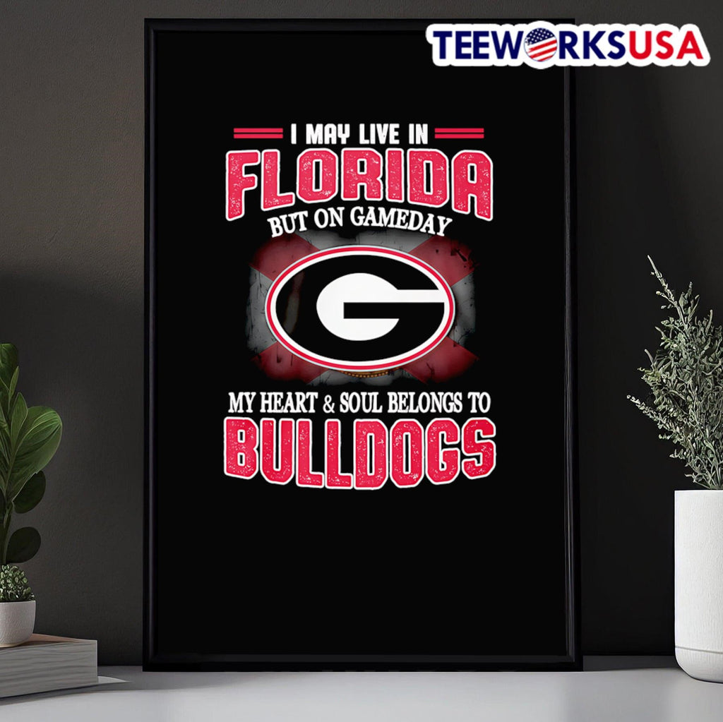 I may live in Florida but on gameday my heart and - Adult & Kids T-Shirts, Sweatshirts & Hoodies apparel design preview 5