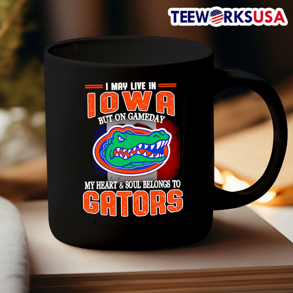 I may live in Iowa but one gameday my heart and soul - Adult & Kids T-Shirts, Sweatshirts & Hoodies apparel design preview 3