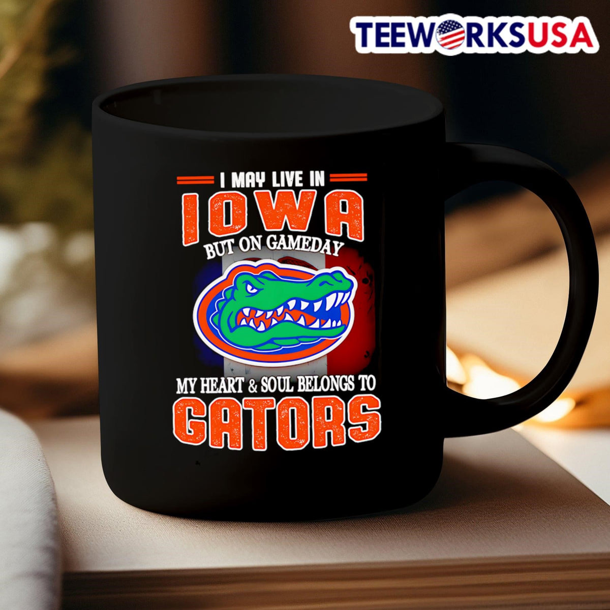 I may live in Iowa but one gameday my heart and soul - Adult & Kids T-Shirts, Sweatshirts & Hoodies apparel design preview 3