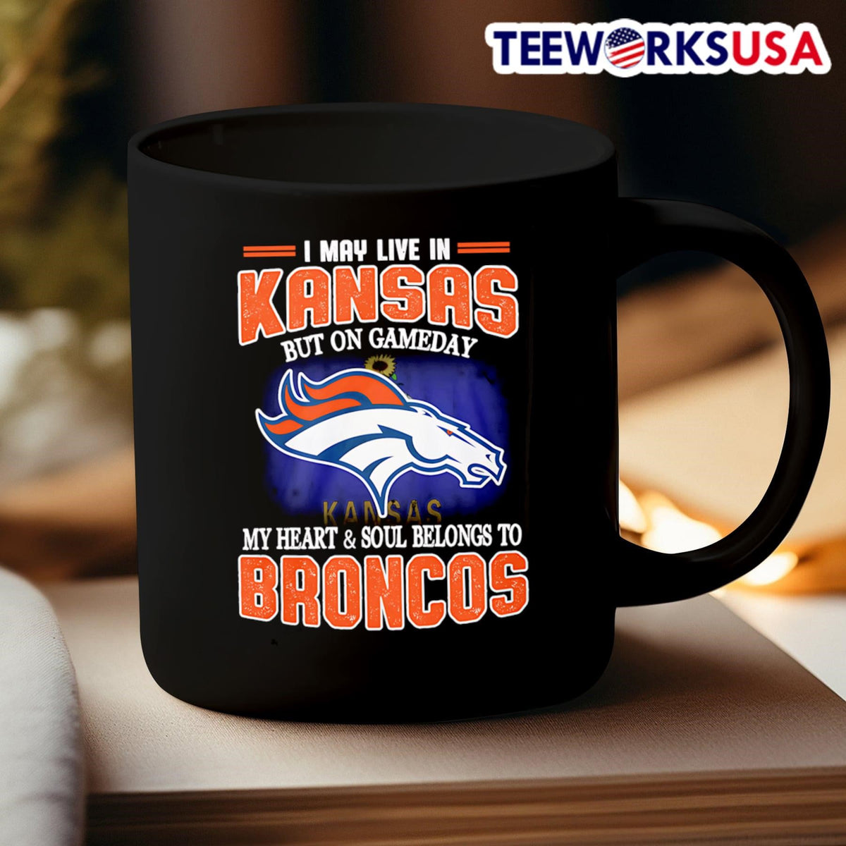 I may live in Kansas but on gameday my heart and soul - Adult & Kids T-Shirts, Sweatshirts & Hoodies apparel design preview 3