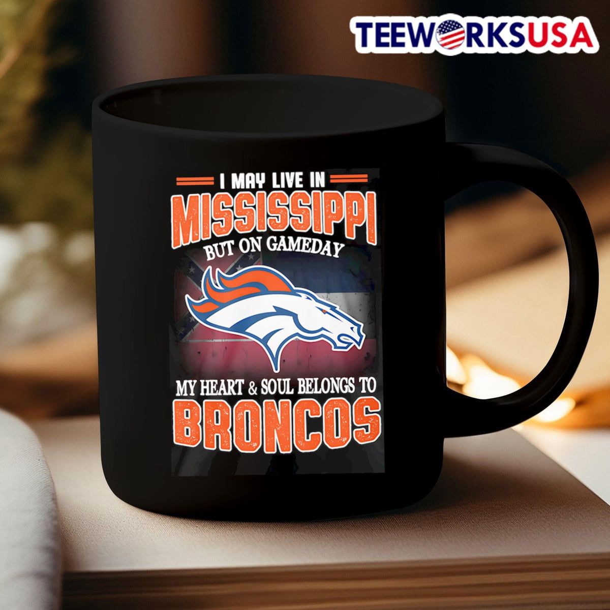 I may live in Mississippi but on gameday my heart and - Adult & Kids T-Shirts, Sweatshirts & Hoodies apparel design preview 3