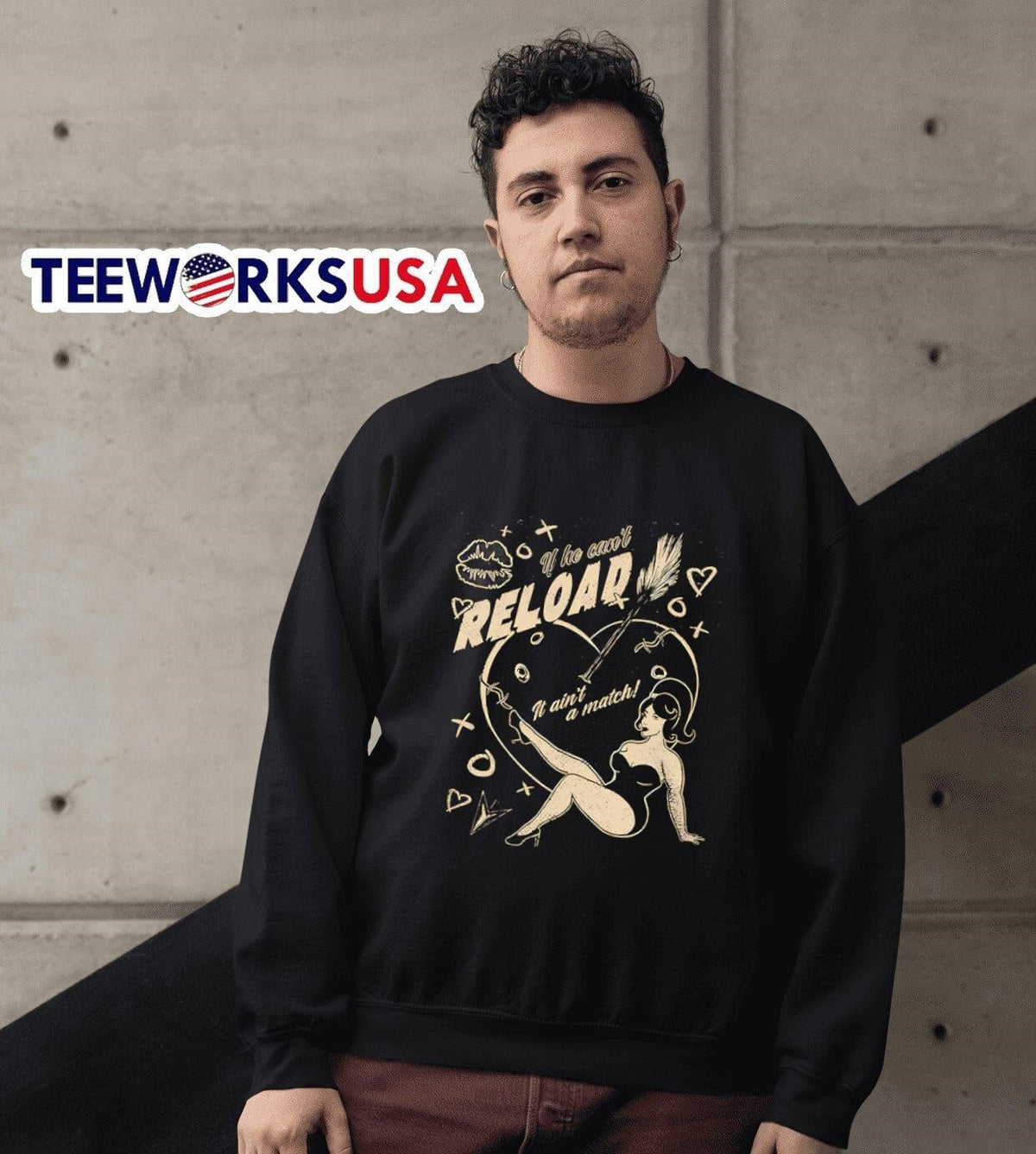 If he can't reload - Adult & Kids T-Shirts, Sweatshirts & Hoodies apparel design preview 6