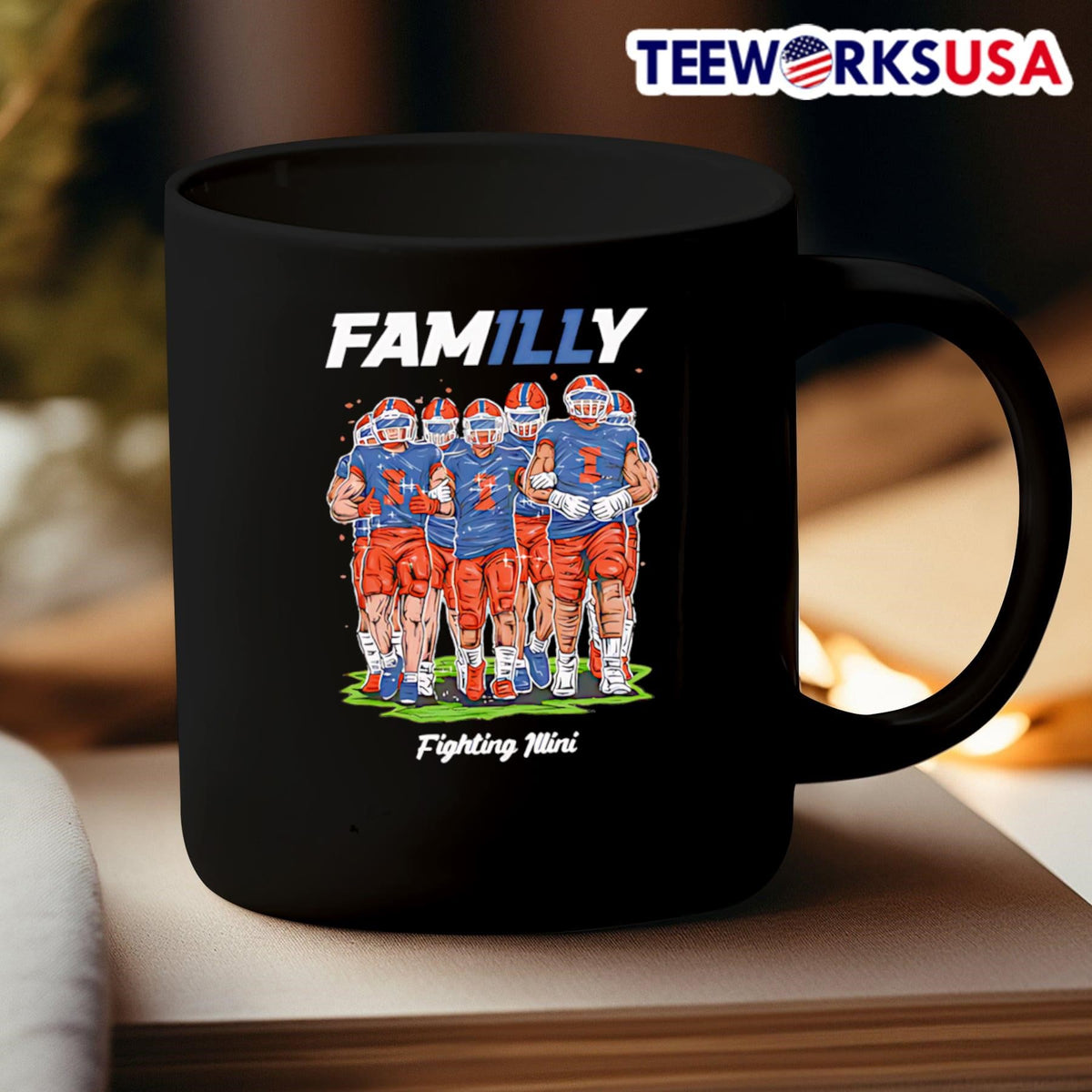 Illini FamILLy Hand Sketched - Adult & Kids T-Shirts, Sweatshirts & Hoodies apparel design preview 3
