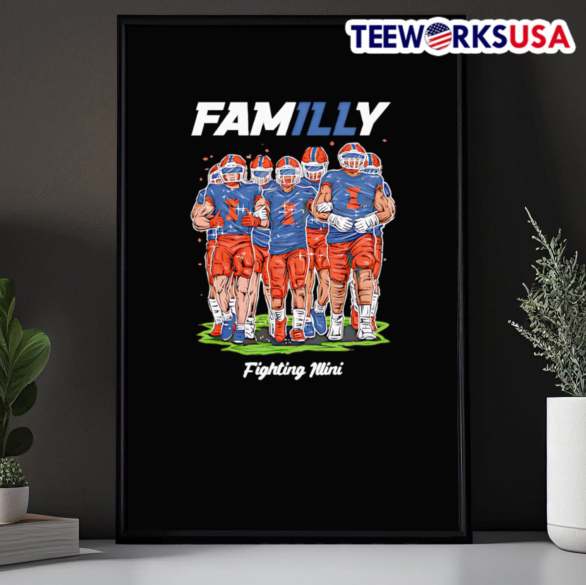 Illini FamILLy Hand Sketched - Adult & Kids T-Shirts, Sweatshirts & Hoodies apparel design preview 5