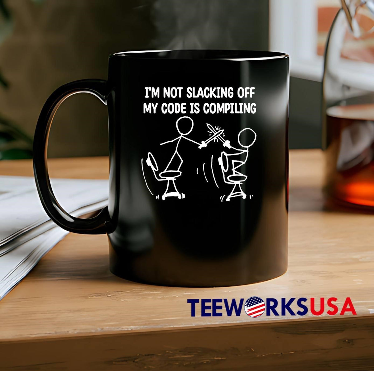 I'm Not Slacking Off My Code Is Compiling - Adult & Kids T-Shirts, Sweatshirts & Hoodies apparel design preview 2