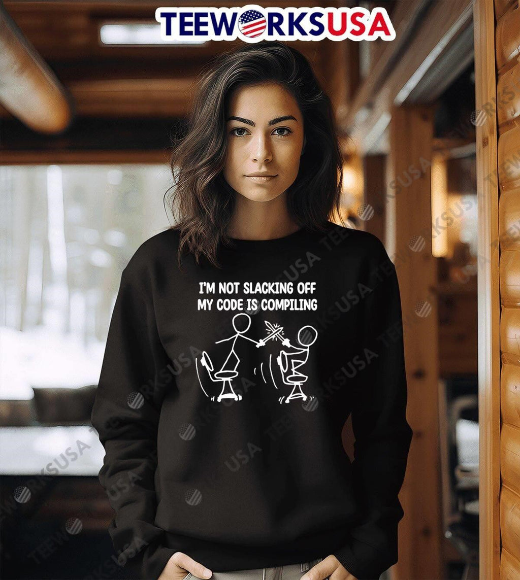 I'm Not Slacking Off My Code Is Compiling - Adult & Kids T-Shirts, Sweatshirts & Hoodies apparel design preview 6
