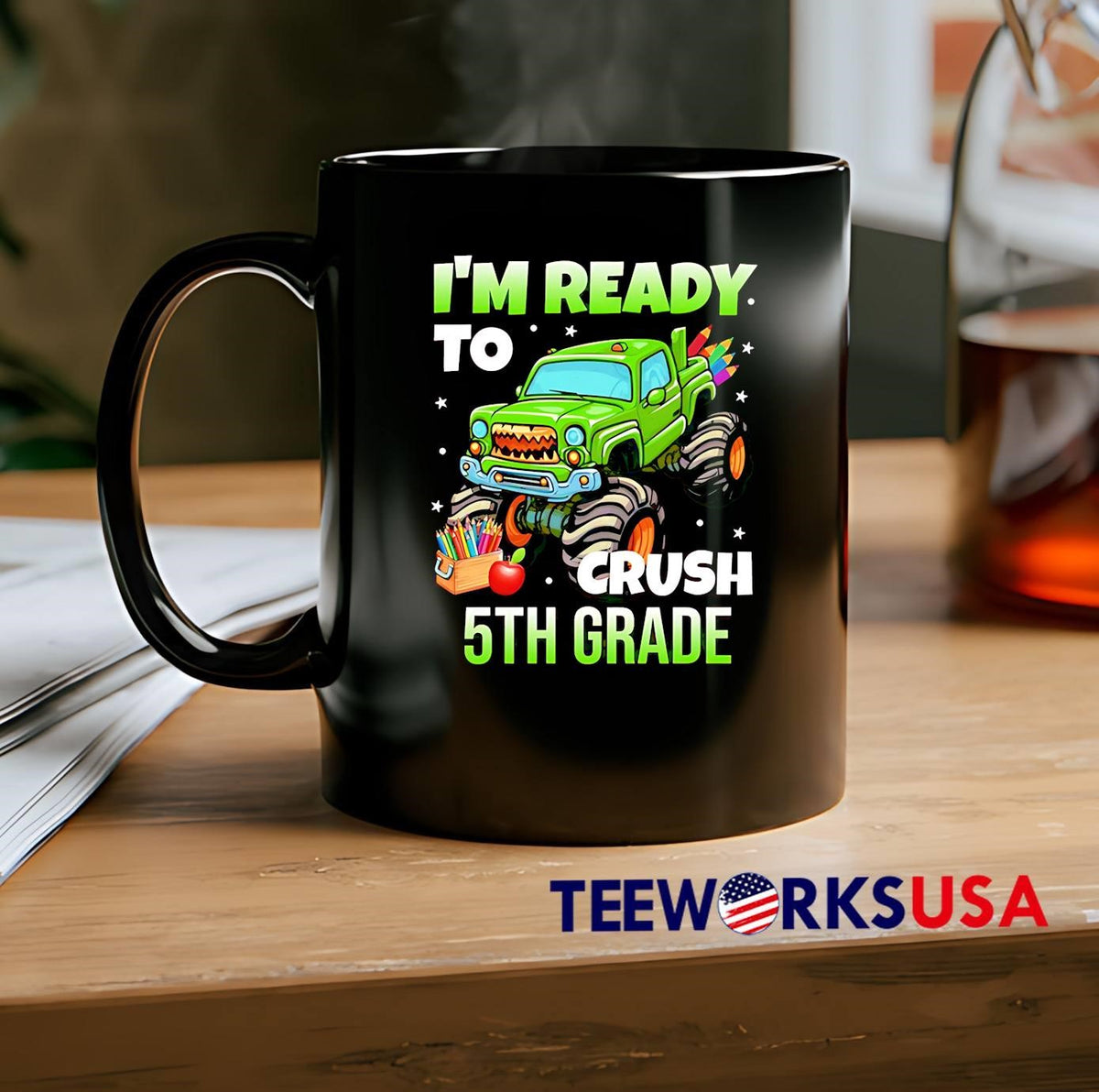 I'm Ready To Crush 5th Grade Monster Truck - Adult & Kids T-Shirts, Sweatshirts & Hoodies apparel design preview 2