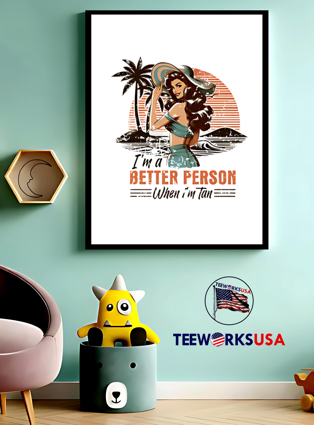 I'm a better person when tan - Adult & Kids T-Shirts, Sweatshirts & Hoodies apparel design preview 3