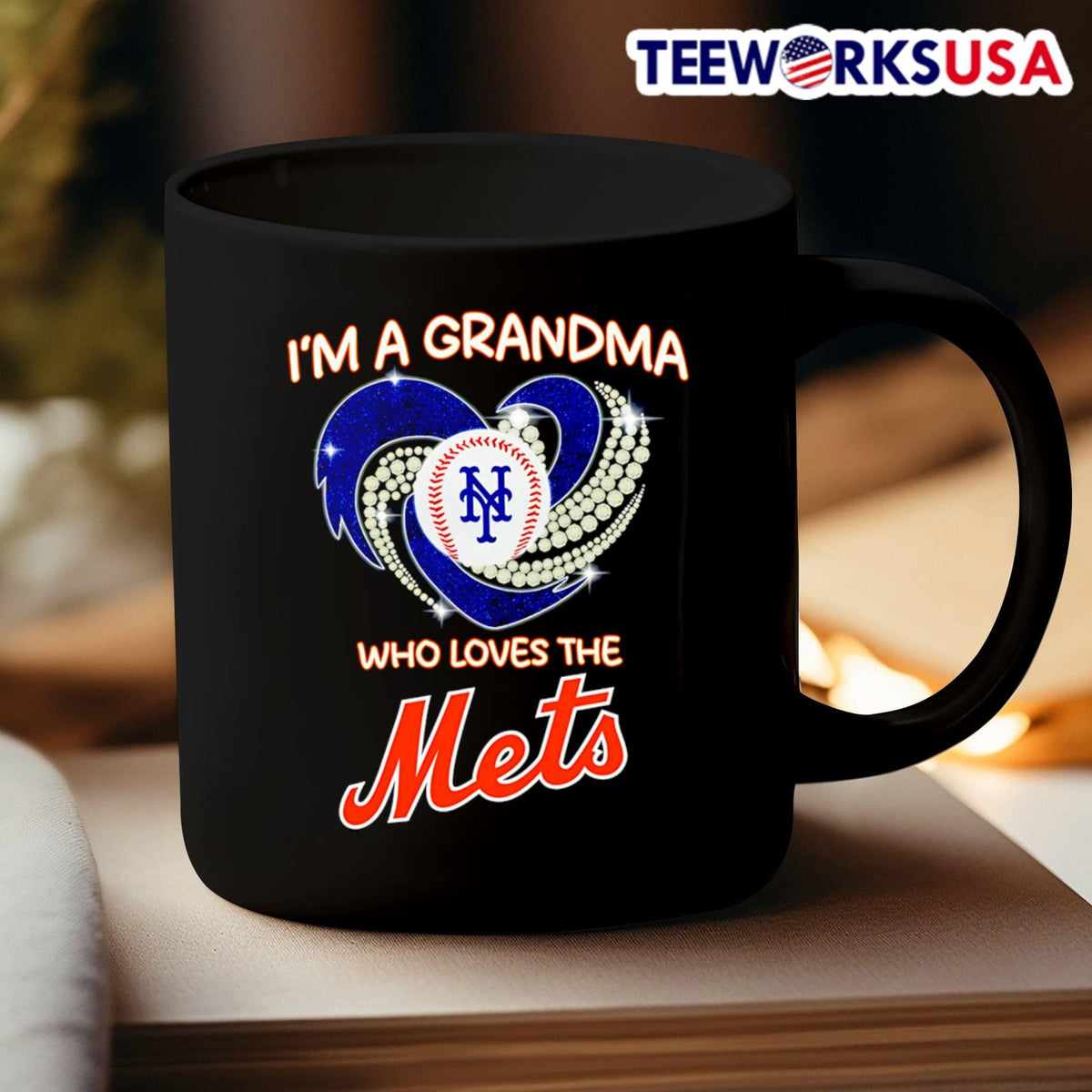 I'm a grandma who loves the New York Mets diamond - Adult & Kids T-Shirts, Sweatshirts & Hoodies apparel design preview 3