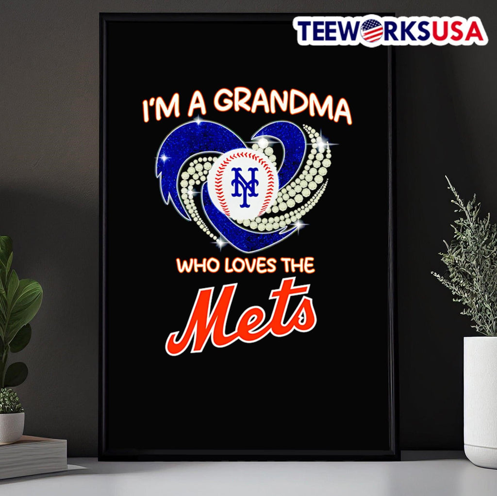 I'm a grandma who loves the New York Mets diamond - Adult & Kids T-Shirts, Sweatshirts & Hoodies apparel design preview 5