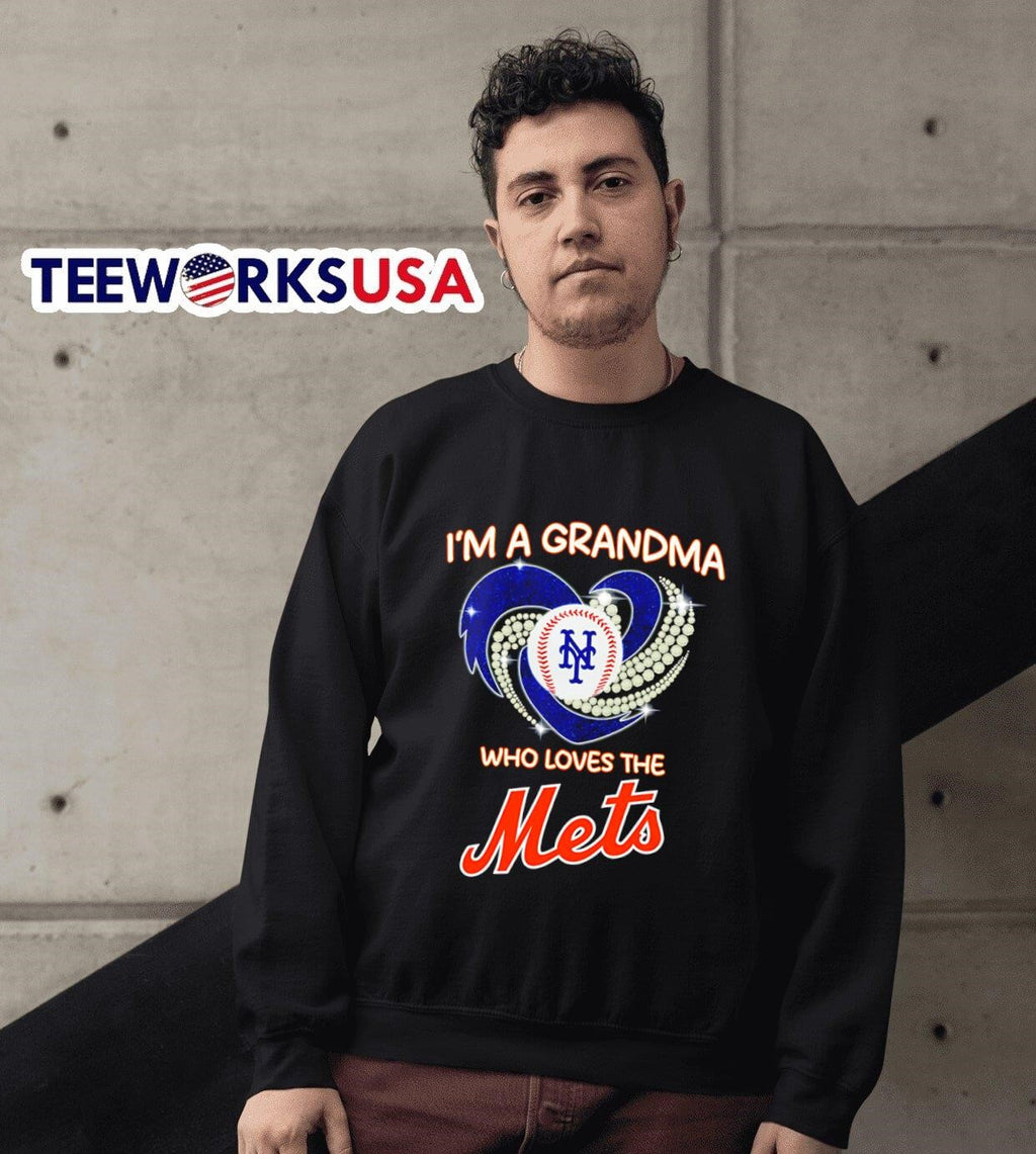 I'm a grandma who loves the New York Mets diamond - Adult & Kids T-Shirts, Sweatshirts & Hoodies apparel design preview 6