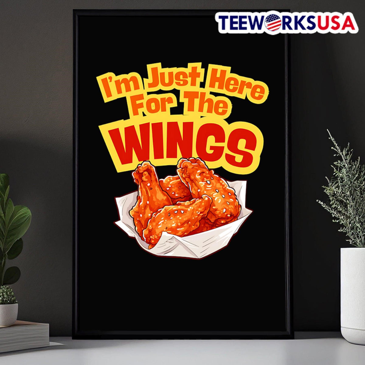 I'm just here for the wings chicken fried - Adult & Kids T-Shirts, Sweatshirts & Hoodies apparel design preview 5