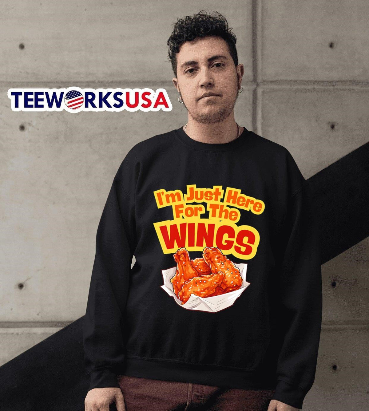 I'm just here for the wings chicken fried - Adult & Kids T-Shirts, Sweatshirts & Hoodies apparel design preview 6
