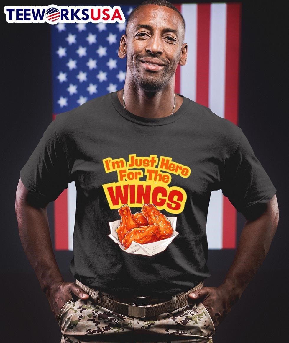 I'm just here for the wings chicken fried - Adult & Kids T-Shirts, Sweatshirts & Hoodies apparel design preview 1