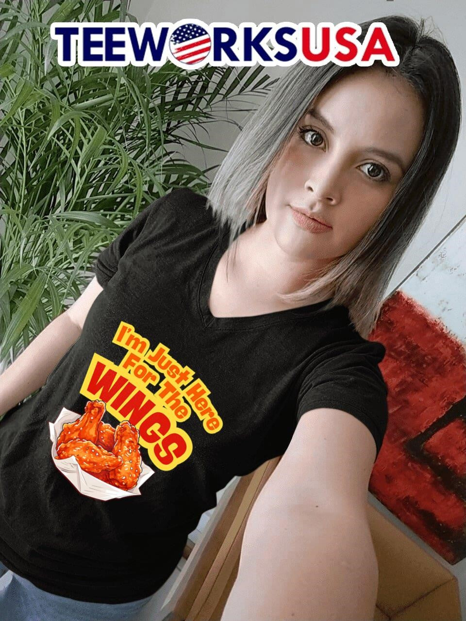 I'm just here for the wings chicken fried - Adult & Kids T-Shirts, Sweatshirts & Hoodies apparel design preview 7