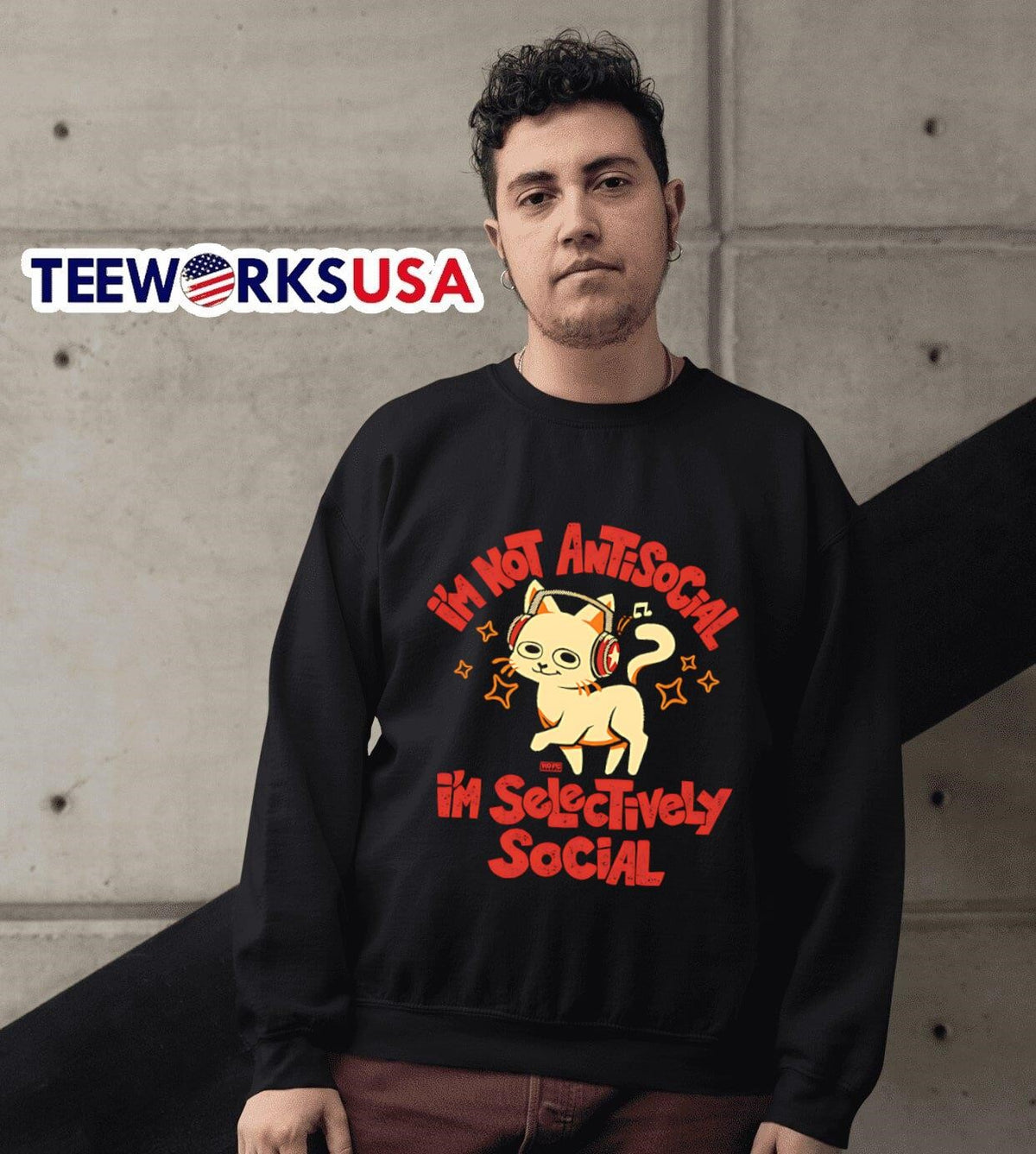 I'm not antisocial selectively social - Adult & Kids T-Shirts, Sweatshirts & Hoodies apparel design preview 6