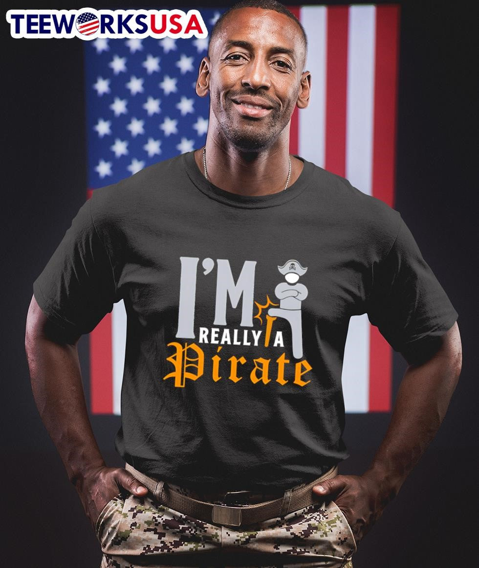 I'm really a Pirate - Adult & Kids T-Shirts, Sweatshirts & Hoodies apparel design preview 1