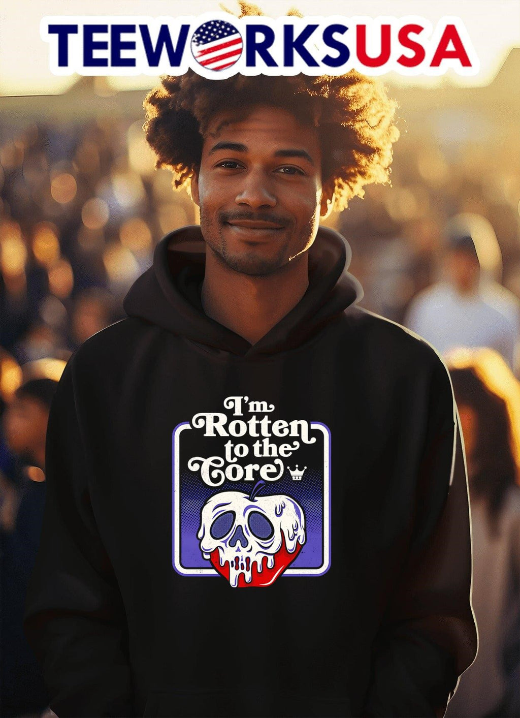 I'm rotten to the core skull apple - Adult & Kids T-Shirts, Sweatshirts & Hoodies apparel design preview 2