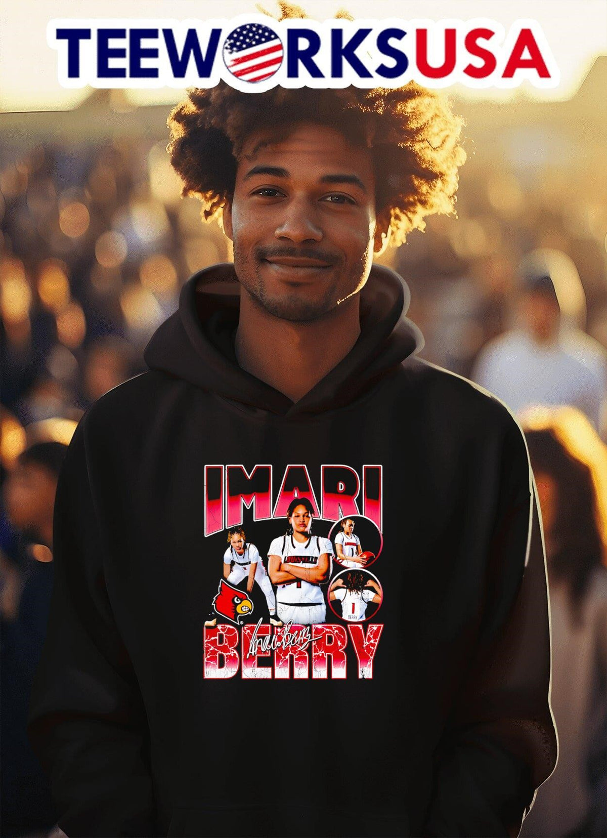 Imari Berry Louisville 90s graphic - Adult & Kids T-Shirts, Sweatshirts & Hoodies apparel design preview 2
